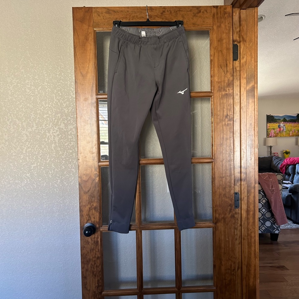 Mizuno Gray Tapered Joggers with Elastic Waistband